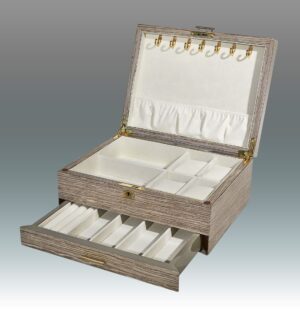 Grey Taupe Jewelry Box with Drawer