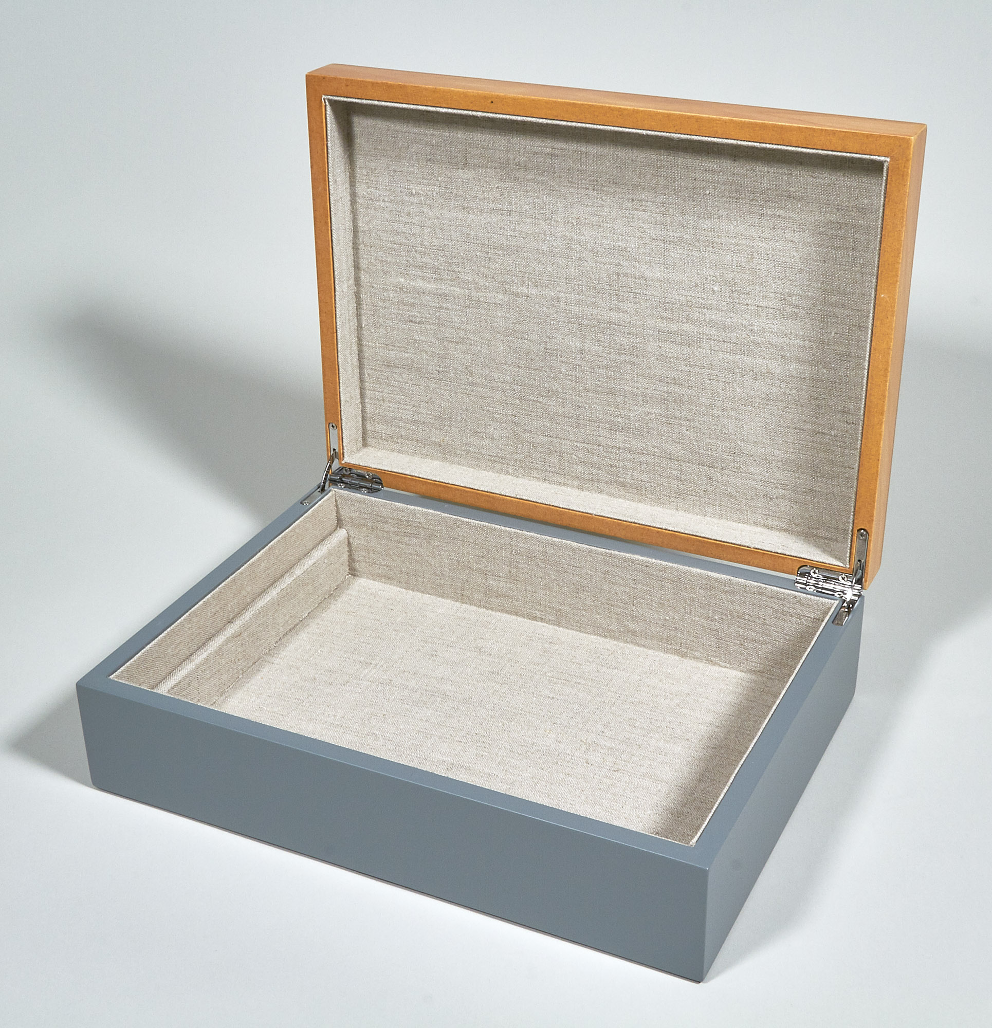 Two-Tone Natural Wood Empty Box – Grey