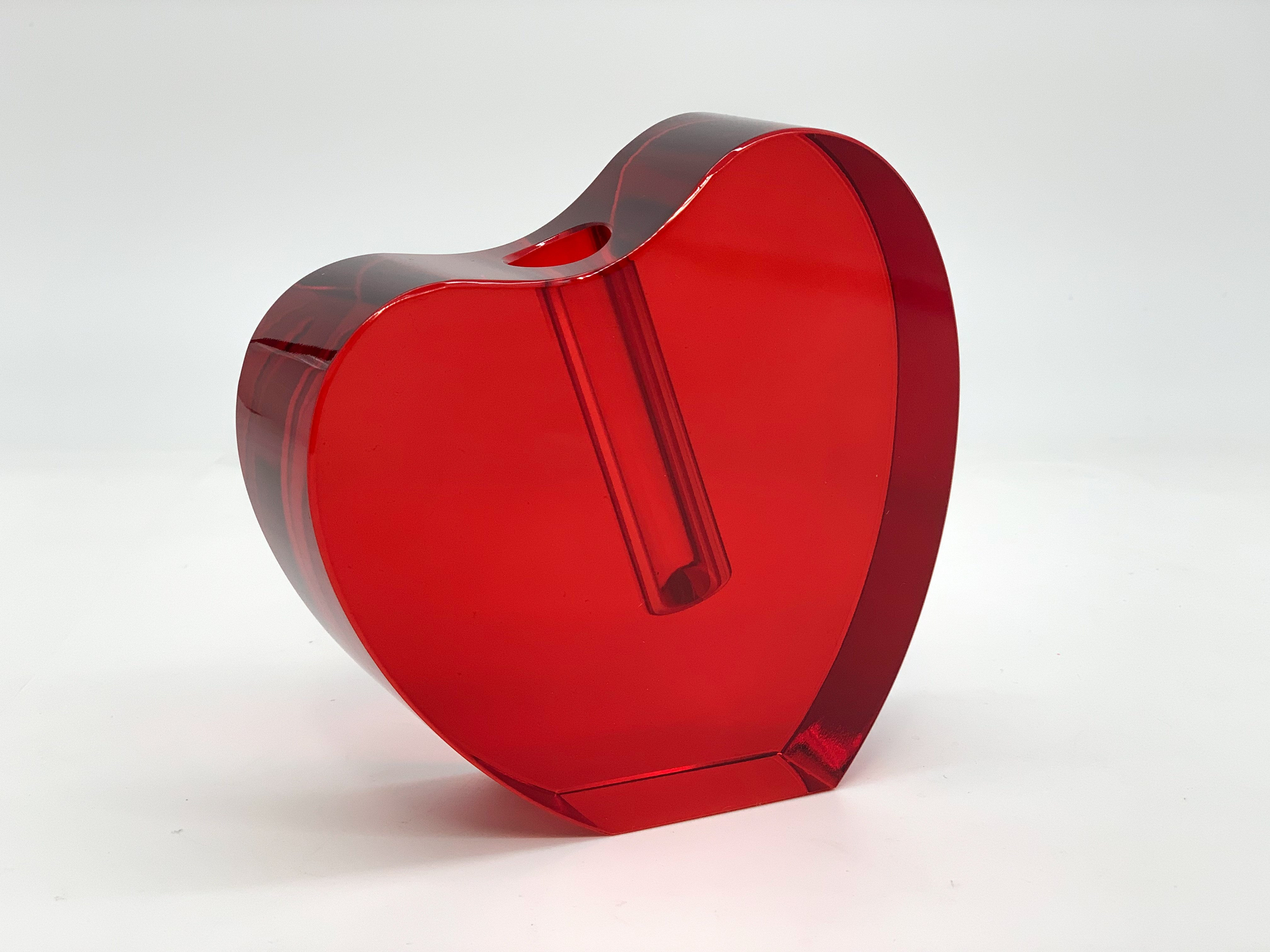 Crystal Glass Heart Shaped Vase LG Red Tizo Designs