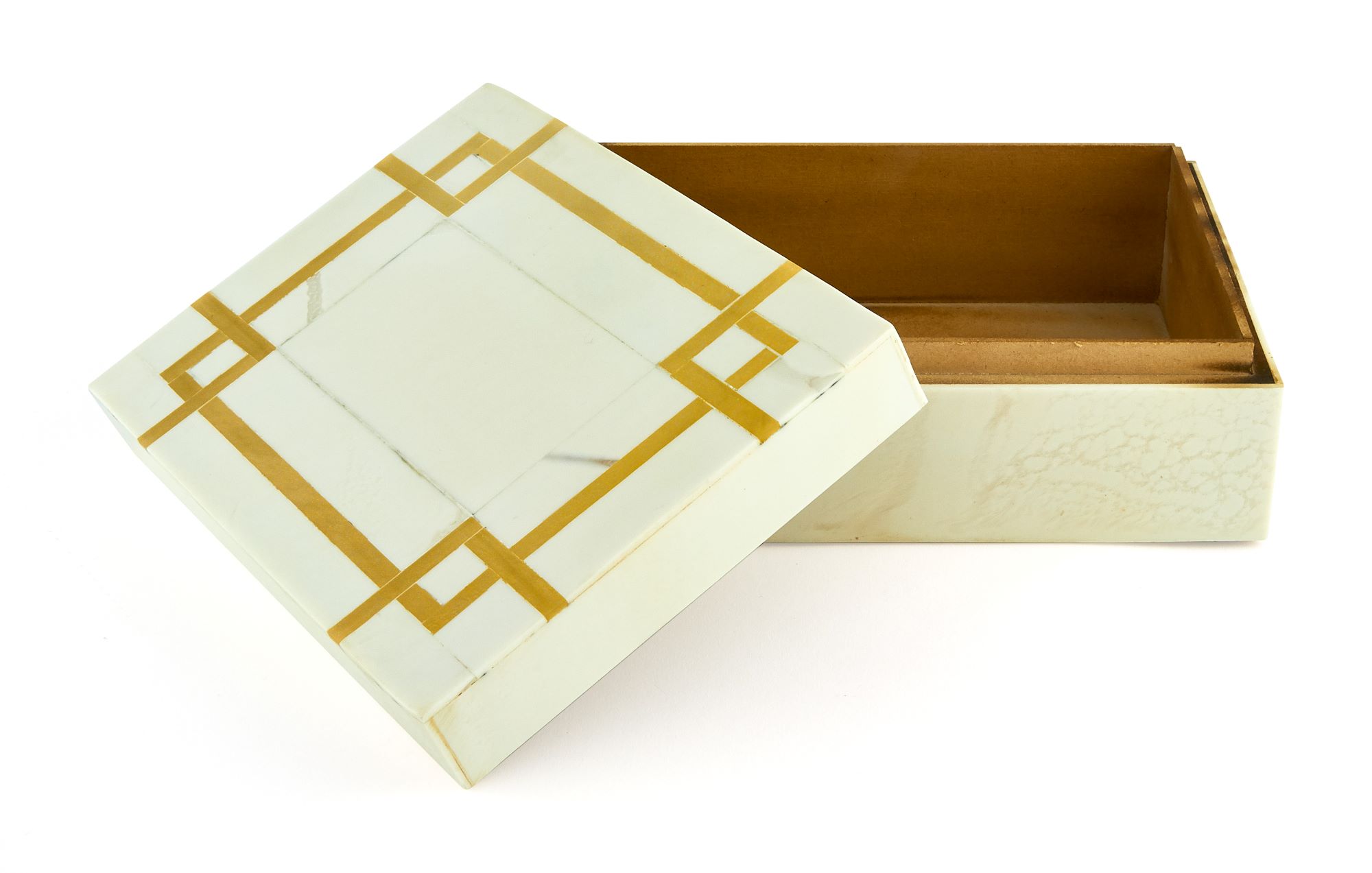 Art Deco Design Gold Box Small 8x6x3