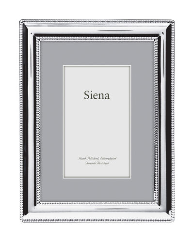 Dbl Border Bead Siena Silverplate Frame