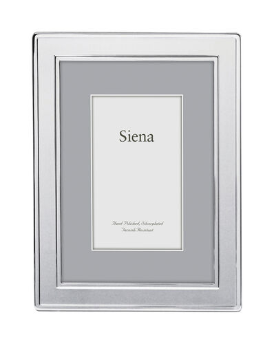 Dbl Border Plain Siena Silverplate 2×3 Frame