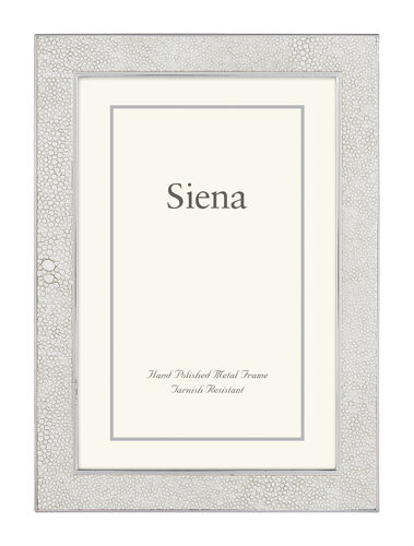White Shagreen Siena Silverplate Frame