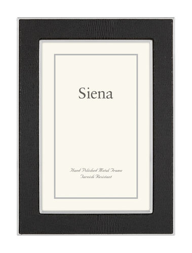 Lizard Pattern Siena Silverplate Frame, Black with Silver