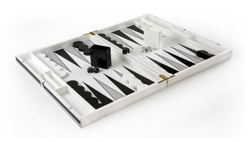 Acrylic Backgammon – White withDesign