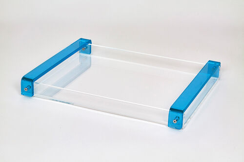 Acrylic Tray with Turquoise Handle