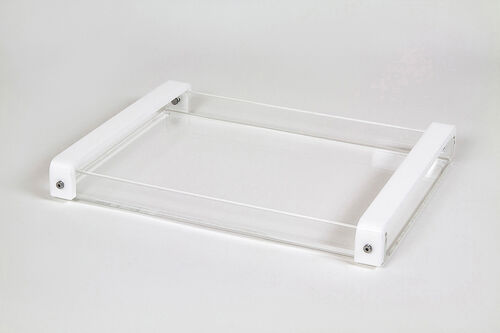 Acrylic Tray with Solid White Handle