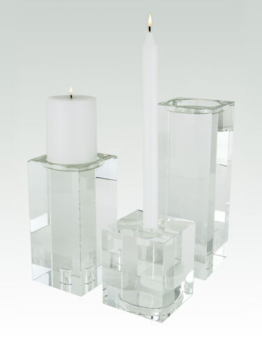 Crystal Glass Pillar Candleholder