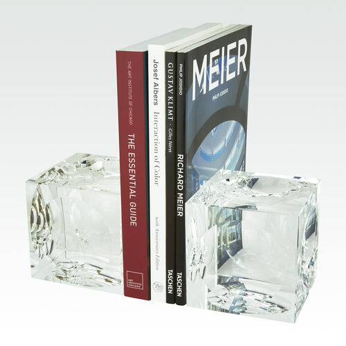 Crystal Cube Bookend Pair