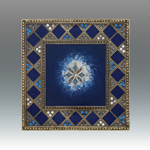 Jeweled Square Coaster – Blue