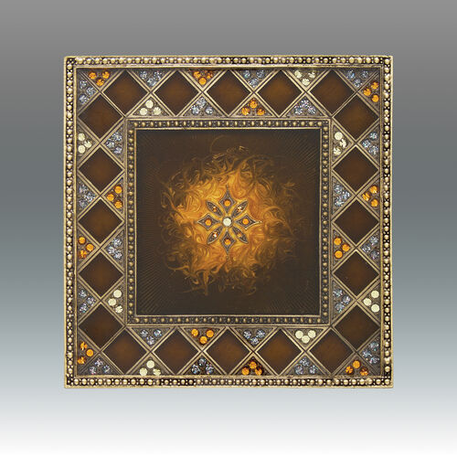 Jeweled Square Coaster – Brown