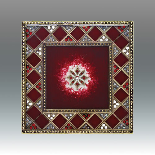 Jeweled Square Coaster – Red