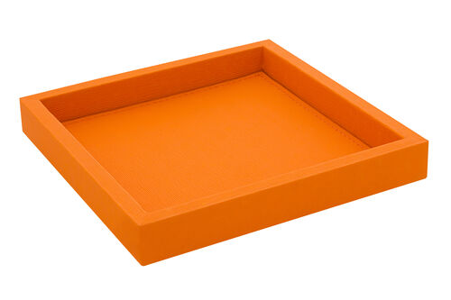 Faux Leather Valet Tray- Orange