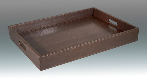 Faux Lizard Large Tray – Brown