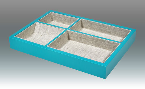 Linen-Lined Valet Tray – Turquoise