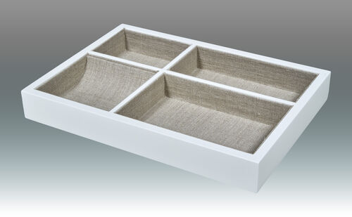 Linen-Lined Valet Tray – White