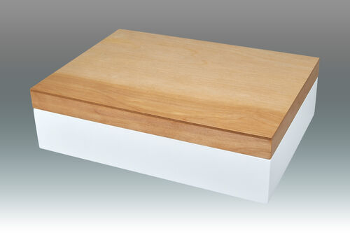 Two-Tone Natural Wood Empty Box – White