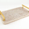 Cheese Board 8x13 Ivory w/Gold Handle