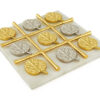 Marble Base Gold Bamboo Tic Tac Toe 8x8