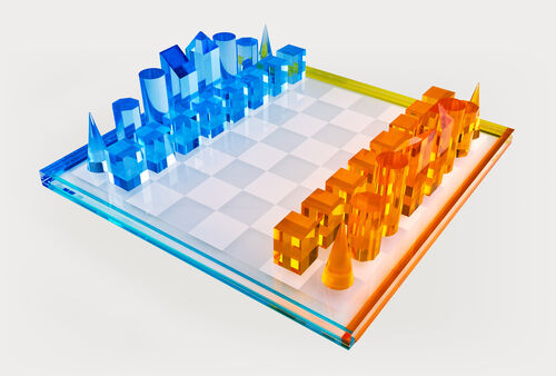 Lucite Multi Color Chess Set