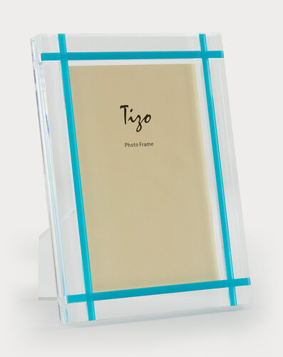 Lucite Frame w/ Turq Inlay Design 4×6