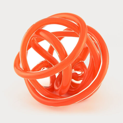 Handblown Glass Knot Orange