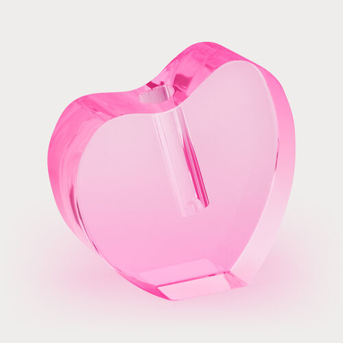 Crystal Glass Heart Shaped Vase SM Pink