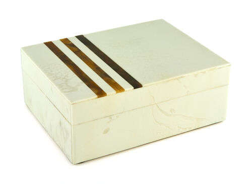 Horn Stripe Box White Small 8x6x3