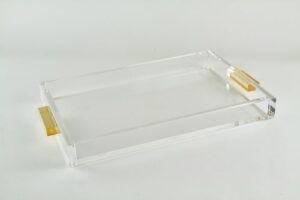 Clear Tray with Gold Handles “12 x 8”