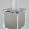 Lucite Tissue Box w/Lid Inner Silver