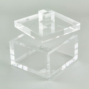 Lucite Box Clear w/ Clear Knob 4 x 4 x 3.75