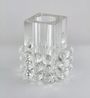 Crystal Glass Square Vase “Balls”