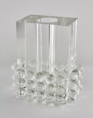 Crystal Glass Rectangle Vase “Balls”
