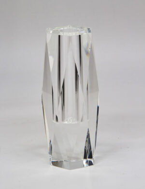 Crystal Glass “Diamond Cut” Bud Vase “5.25” Tall