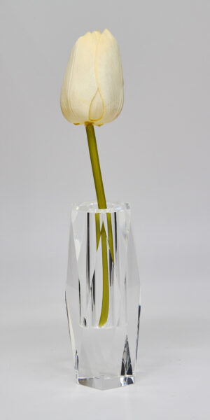 Crystal Glass “Diamond Cut” Bud Vase “5.25” Tall