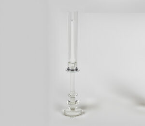 Crystal Glass Candle Holder w/Shade Medium